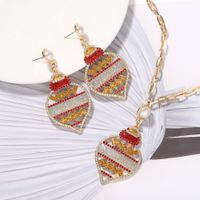 New  Color Lantern Earrings Necklace Set main image 4