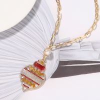 Super Flash Water Drop Colored Diamond  Carved Hollow Necklace main image 4