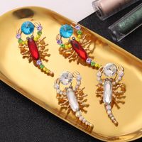 Scorpion Alloy Inlaid Colored Diamond Retro Exaggerated Earrings main image 6