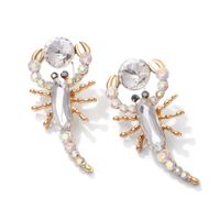 Scorpion Alloy Inlaid Colored Diamond Retro Exaggerated Earrings main image 4