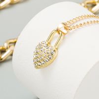 Alloy Heart-shaped Lock Pendant Exaggerated Thick Chain Multi-layer Necklace main image 4
