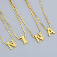 Fashion Letter Copper 18k Gold Plated Necklace In Bulk main image 1
