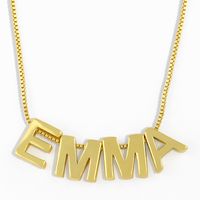 Fashion Letter Copper 18k Gold Plated Necklace In Bulk main image 5