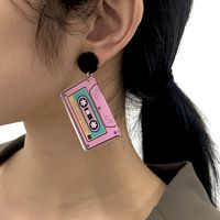 Tape Exaggerated Funny Hip-hop Style Geometric Earrings main image 6