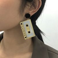 Tape Exaggerated Funny Hip-hop Style Geometric Earrings main image 5