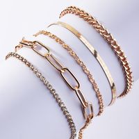 Fashion Simple Thick Chain Bracelet 5 Set main image 3