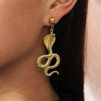 Retro Metal Snake-shaped Animal Earrings main image 5