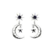 Creative Diamond Star Moon Earrings main image 6