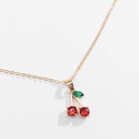 Tassel Cross Chain Cherry Necklace main image 3