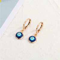 European Cross-border Sold Jewelry Turkey Dripping Blue Eye Earring Ear Clip New Retro Personalized Devil Eye Small Ear Ring main image 6