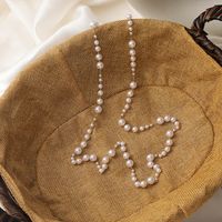 Korean  Retro Pearl Crystal Beaded Necklace main image 6