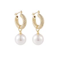 Fashion Retro Metal Pearl Earrings main image 6