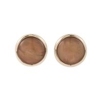 Round Opal Button Earrings main image 6