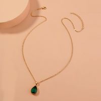 Fashion Treasure Green Water Drop Crystal  Necklace main image 1