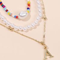 Bohemian Hand-woven Pearl Letters Multi-layer Necklace main image 5