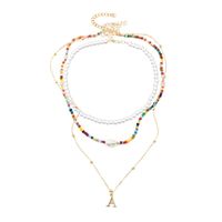 Bohemian Hand-woven Pearl Letters Multi-layer Necklace main image 6