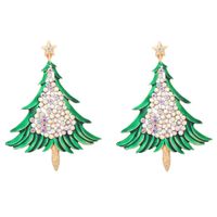 Wholesale Diamond Christmas Tree Earrings sku image 1
