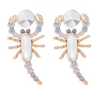 Scorpion Alloy Inlaid Colored Diamond Retro Exaggerated Earrings sku image 1