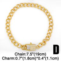 Lock Diamond Bracelet sku image 1