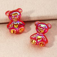 Cute Colorful Bear Earrings sku image 2