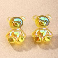 Cute Colorful Bear Earrings sku image 3