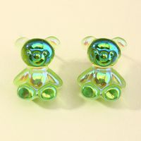 Cute Colorful Bear Earrings sku image 4