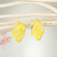 Korean Creative Personality Simple Diamond-shaped Dried Flower Earrings sku image 2