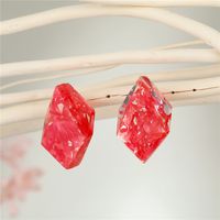 Korean Creative Personality Simple Diamond-shaped Dried Flower Earrings sku image 3