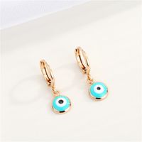 European Cross-border Sold Jewelry Turkey Dripping Blue Eye Earring Ear Clip New Retro Personalized Devil Eye Small Ear Ring sku image 2