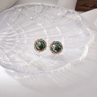 Petites Boucles D&#39;oreilles En Cristal Vert Aiguille En Argent 925 sku image 1