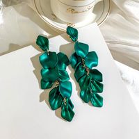 Fashion Geometric Leaf Plating Alloy Drop Earrings sku image 17