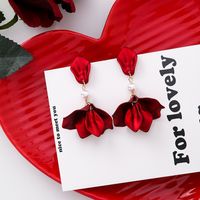 1 Pair Elegant Flower Alloy Plating Women's Drop Earrings sku image 1