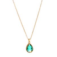 Fashion Treasure Green Water Drop Crystal  Necklace sku image 1