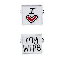 New I Love You My Wife Enamel Men's Cufflinks sku image 1