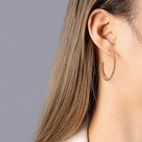 Fashion Twist Titanium Steel Hypoallergenic Necklace Earring Set For Women sku image 33