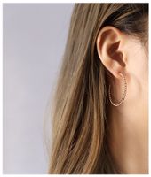 Fashion Twist Titanium Steel Hypoallergenic Necklace Earring Set For Women sku image 35