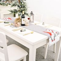 Christmas Decorations Faceless Doll Gray Tablecloth main image 4