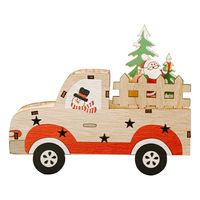 Haobei Christmas Decoration Festive Supplies Wooden Diy Car Decoration Santa Claus Supplies Creative Car Decoration main image 3