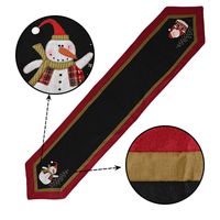 Christmas Decorations Red And Black Snowman Tablecloth main image 3