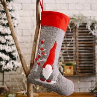 Christmas Decorations Red Grey Faceless Doll Christmas Socks Big Pendant main image 1