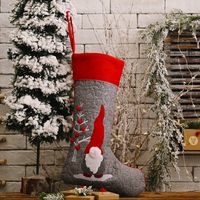 Christmas Decorations Red Grey Faceless Doll Christmas Socks Big Pendant main image 6