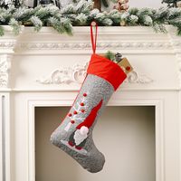 Christmas Decorations Red Grey Faceless Doll Christmas Socks Big Pendant main image 5