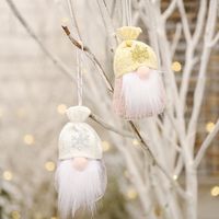 Christmas Decorations Wooden Round Bottom Faceless Doll Pendant main image 6