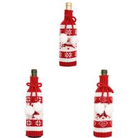 Christmas Knitted Double Ball Wine Bottle Cover main image 3