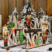 Christmas Wooden Walnut Soldier Letter Decorations main image 1