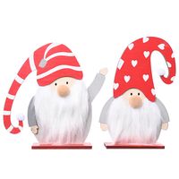 Christmas Wooden Long Curved Hat Old Man Ornaments main image 3