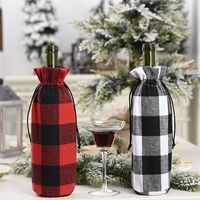 Christmas Decorations Red And Black Large Lattice Wine Bottle Cover main image 1