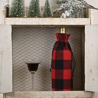 Christmas Decorations Red And Black Large Lattice Wine Bottle Cover main image 6
