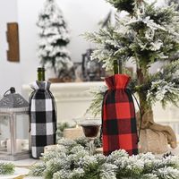 Christmas Decorations Red And Black Large Lattice Wine Bottle Cover main image 5