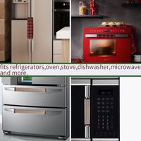 Christmas Decoration Red And Black Plaid Linen Refrigerator Cover Microwave Oven Glove Four-piece main image 3